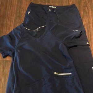 Navy healing hands scrub set